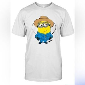 NWT BTS x Despicable Me White Short Sleeve Graphic Minions Tee Shirt - Size XXL